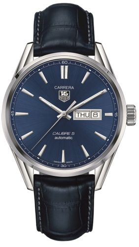 TAG Heuer Carrera Calibre 5 Day Date Stainless Steel / Blue / Alligator